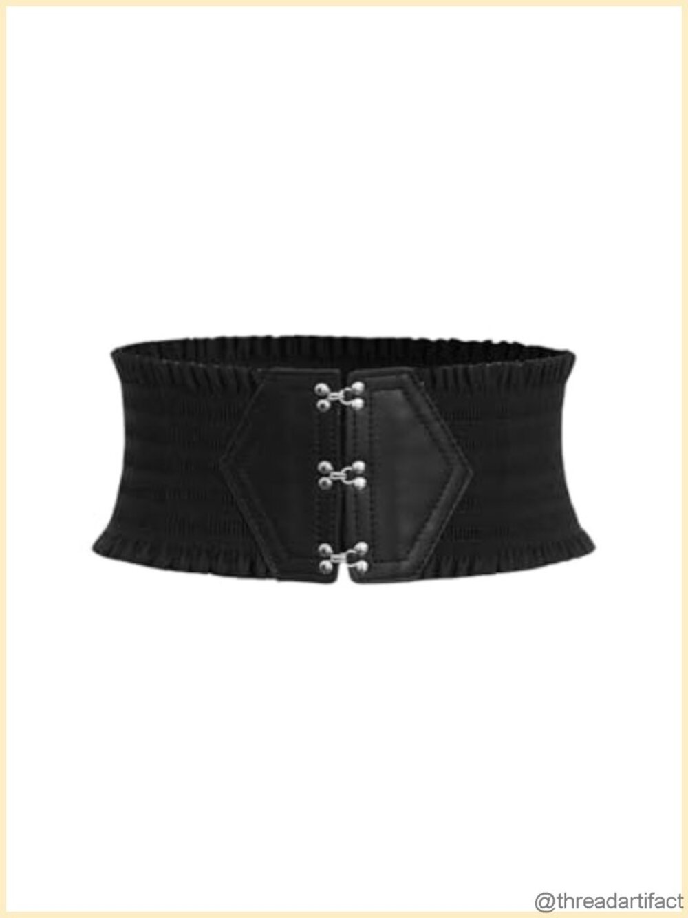 Wide Ruffle Corset Belt Stretchy Polyamide Waistband Cinched Belt